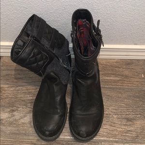 Guess black motor style boots